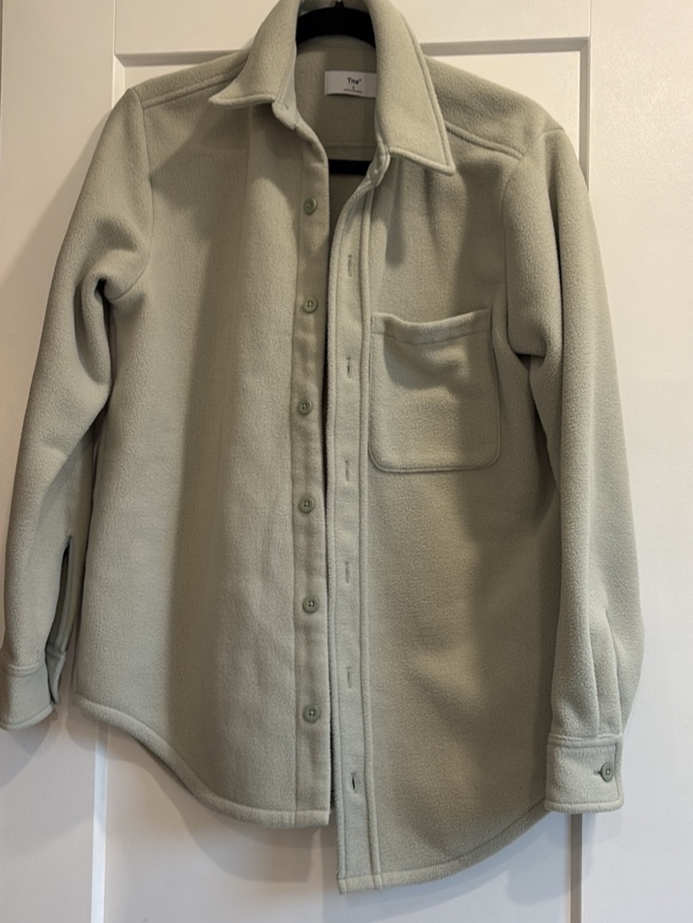 TNA Kids Fleece Button-Up Jacket in Sage Green